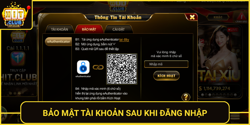 Bao Mat Tai Khoan Sau Khi Dang Nhap